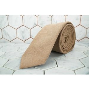 Dear Martian Mens Brown Linen Solid Beige Necktie
